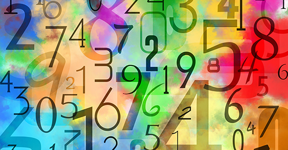 Numbers on a colorful background