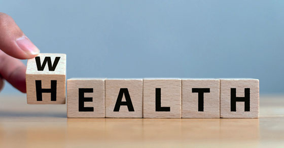 Blocks spelling Wealth & Health
