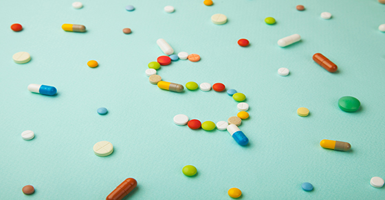 Pills making a dollar sign