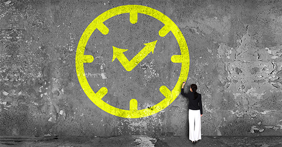 Woman and a clock