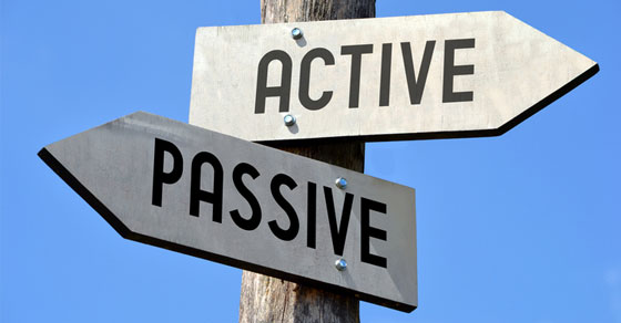 Active and passive signs pointed in different directions