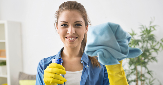 A women cleaning