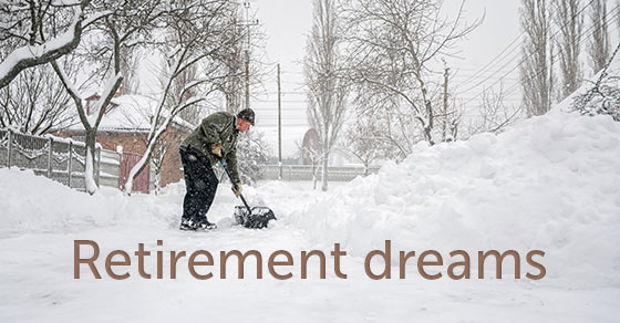 A man shoveling snow