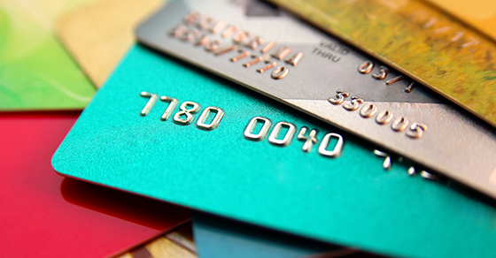 A pile of credit cards