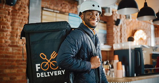 Food delivery bicyclist