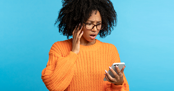 Woman looking at her phone